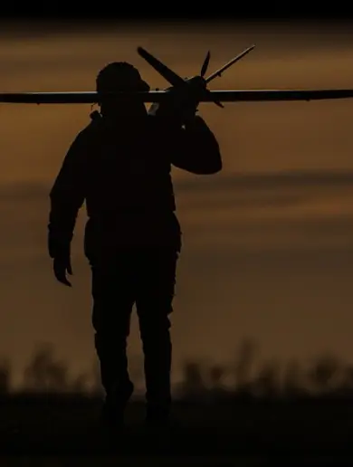 Soldier with UAV